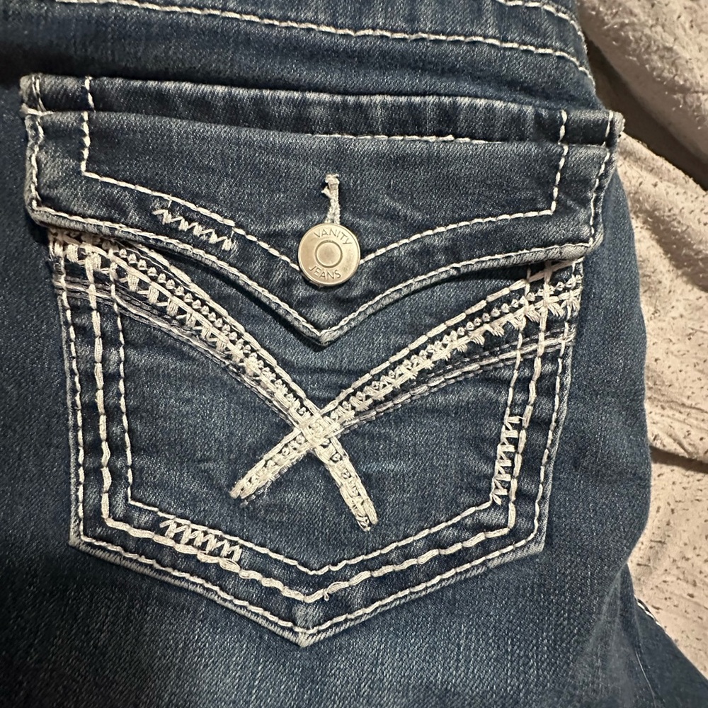 Vanity Women's Blue Jeans with White Stitching